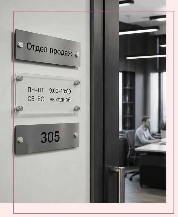 Офисные таблички на дверь в Раменском по цене от 4968 р. | Аванза-Рмн
